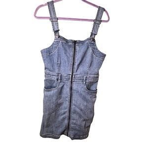 American Eagle Outfitters Blue‎ Denim Overalls with Front Zipper Size 8